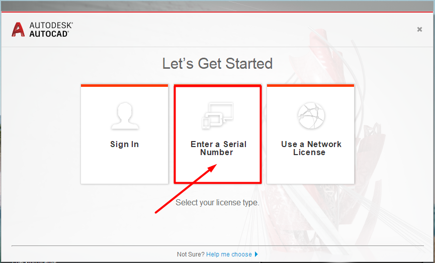 Enter Serial Number in AutoCAD